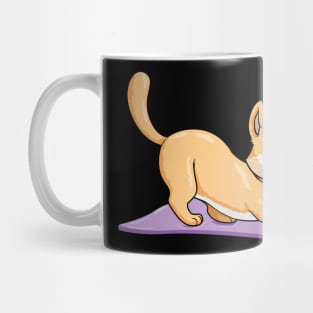 Cute cat on a yoga mat Mug